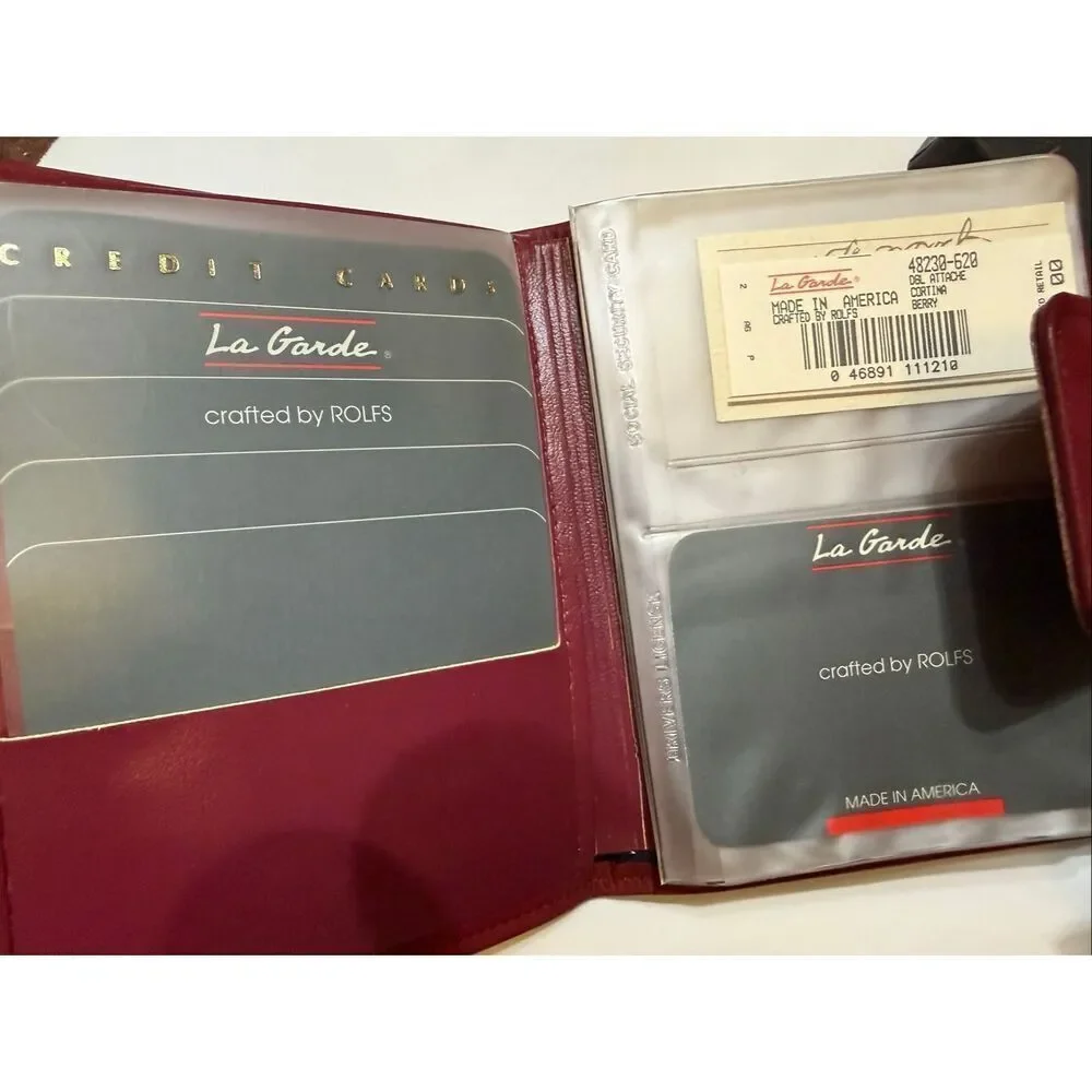 La Garde by Rolfs Men's Cowhide Soft Leather Purse Bi-Fold Wallet Burgundy NWT